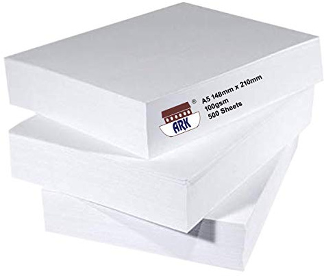 Papel de impresión de oficina de calidad A5, 100 g/m² (500 hojas)