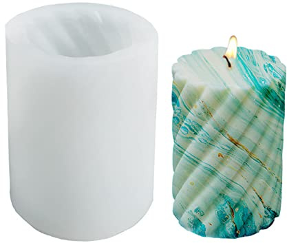 TROYSINC Ljusgjutform 3D spiral ljus silikonform, trubbig ljusformar för ljustillverkning silikon, gör-det-själv silikon ljusform gjutning för tillverkning av ljus, aromstenar, doftljus (spiral-S)