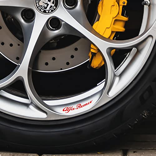 Klistermärken kompatibla med ALFA ROMEO Juliet MYT FÖR ALFA ROMEO FÄLGAR ELLER FÄLGAR DECAL (Röd)