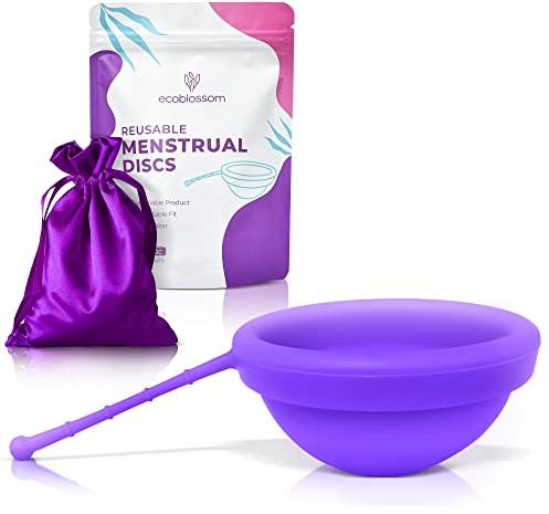 Ecoblossom Reusable Menstrual Disc - Menstrual Cup - Soft Period Disc for Women Designed with Flexible, Medical-Grade Silicone Period Cup (Violet)