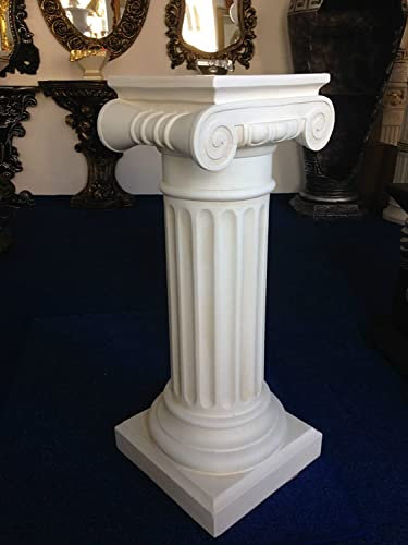 Columna de meandro estilo mesa auxiliar de 100 cm, estilo griego, antiguo, retro, rococó, barroco, soporte para flores, pedestal, pintado a mano