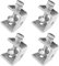 4Pcs Stainless Steel C Clamps Mini 16-25Mm for Mounting, Heavy Duty Woodworking U Clamp Set Tiger Clamp Tools with Stable Wide Jaw Opening & Protective Pads for Welding/Carpenter