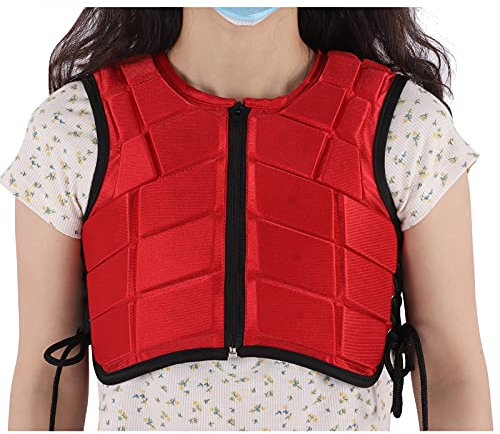 OUKENS Gilet équestre pour Enfants, Protection rembourrée en Mousse pour équitation, équipement de Protection pour Enfants, Jeunes, Hommes, Femmes, Rouge(CM)