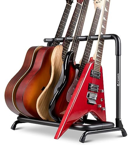 CAHAYA Guitar Stand Multiple Guitar Display Rack Folding Acoustic Guitar Stand Rack For 5 Guitars, Model CY0345