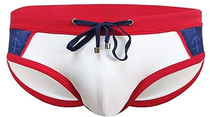 RQPYQF Costume Uomo Slip Piscina Costume Nuoto Slip Costume Uomo Swimming Brief Coulisse Regolabile YK85 Taglia M - XXL (Bianco)