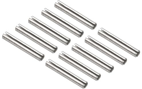 QUARKZMAN M1.5x10mm 304 Inox Acciaio Rotolo Perni x 10pz Intaglio Molla Rotolo Perno Perni Elementi fissaggio per Casa Miglioramento & Riparazione, Lavorazione Meccanica, [Argento Tono]