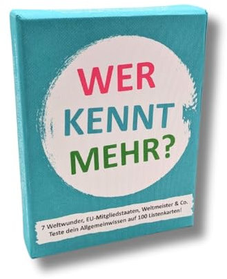Listenwissen Wer kennt mehr I Teste Dein Allgemeinwissen in 100 Listen I für Erwachsene I Gesellschaftsspiele I Kartenspiele I Wissensspiele I Familienspiele (Classic Edition)