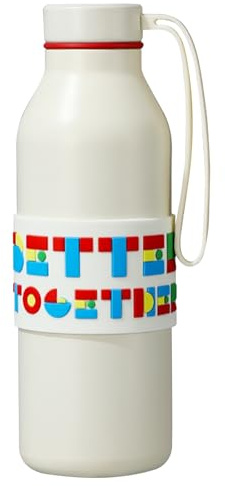 Metal Water Bottle 500ml with Clip and Silicone Strap,0.132 GallonDouble Wall Vacuum Insulated Water Bottles Keeps Drinks Cold/Hot 24 Hrs,Stainless Steel Water Bottle BPA Free(White)