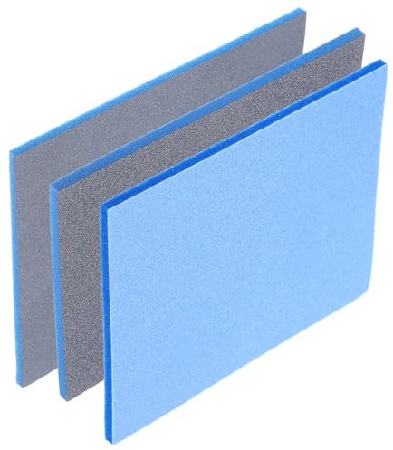 QUARKZMAN Set de 3 Bloques de Esponja de Lijado, 500-600/800-1000/1800-2000 Grit Esponja de Lijado Almohadilla de Espuma Suave Lijadora de Mano Húmeda y Seca Bloque de Papel de Lija