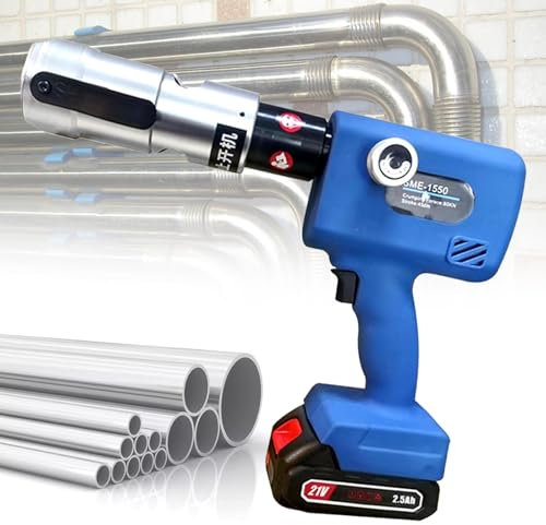 VNATWGOO Pressatrice Elettrica per Tubi, con Batteria Ricaricabile, Utensile di Crimpatura Idraulico per Giunti di Tubi E Teste Regolabili,DN50