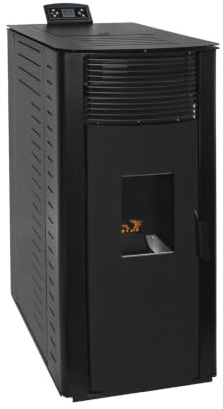 EIDER BIOMASA Estufa Pellets Canalizada GYDA – 14,95 kW – La Mayor Potencia – Hasta 340 m³ – Multiestancia – Tolva 15 kg – Programable – Clase A+