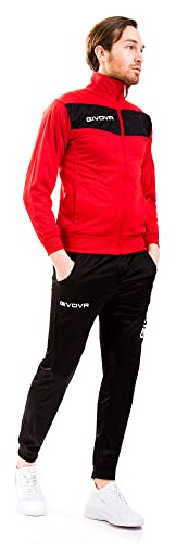 Givova Herren Visa Trainingsanzug, Mehrfarbig (rot/schwarz), 2XS