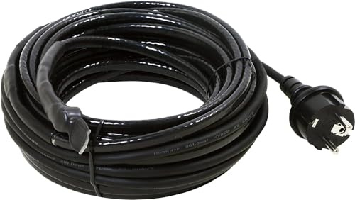 as - Schwabe 18 m Frostschutz-Heizkabel - EIS-Stop-Heizkabel mit Thermostat - Heizleitung mit Schutzkontaktstecker - 15W/m Wärmekabel gegen Frost - selbstregulierendes Eisfrei Heizkabel - IP44, 67013