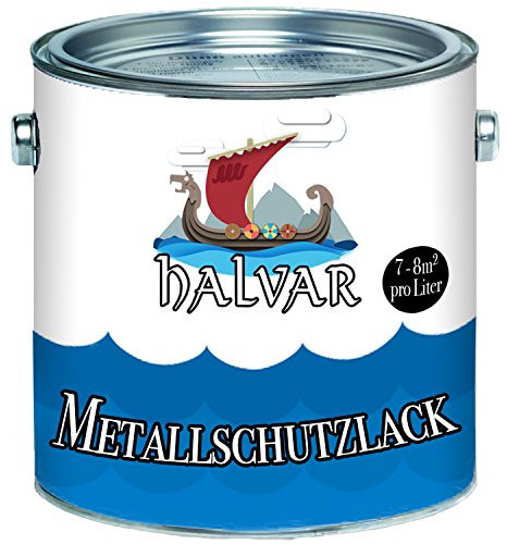 Halvar Pintura protectora de metal escandinavo, barniz de protección de metal especialmente robusto, resistente a la intemperie y una protección de larga duración perfecta para madera y metal (blanco