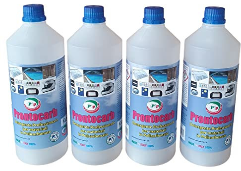 PIP Detergente Policarbonato ProntoCarb, Conf. 4 FL.Lt.1, Specifico Barriere Protettive in Plexiglass, Box Doccia, Sedie, Casco Moto, Tettoia, Pulizia Professionale, Pronto all'uso