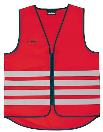 ABUS Warnweste Lumino Day Vest – rote Sicherheitsweste für bessere Sichtbarkeit bei Tag und Nacht - für Erwachsene - mit Reißverschluss - Größe XXXL
