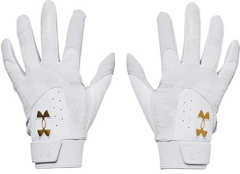 Under Armour Harper - Guantes de béisbol juveniles para niños, (001) negro/gris pitch/plateado metálico, talla L