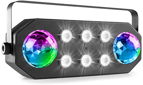 BeamZ StrobeMoon - Partylicht, Lichtanlage 2-in-1 Party Effekt Disco Beleuchtung, Stroboskop und LED Moonflower, DJ Lichteffekte, Discolampe, Lichtshow Partybeleuchtung für Tanzflächen