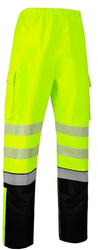 BeeSwift Deltic Hi-Vis Overtrousers Two-Toned Yellow/Black Water Repellent PPE Safety Workwear Personal Protective Clothing Outerwear Work Overtrousers - 2X-Large