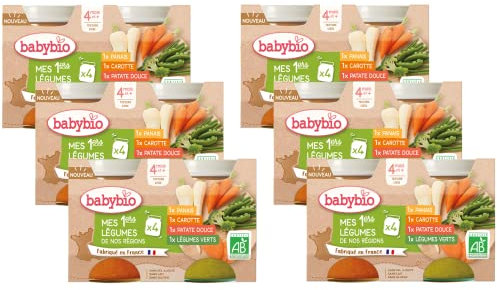 Babybio Multipack Pots Légumes - BIO - 4+ mois - 4x130g - Lot de 6