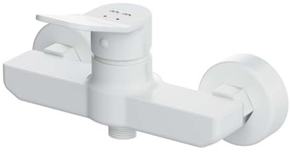 AM.PM X-Joy FXA20033 Duscharmatur Weiß Matt Einhebelmischer ohne Auslauf, Mischbatterie Dusche, Badarmatur Einhand-Brausebatterie, Armatur Dusche für Badezimmer