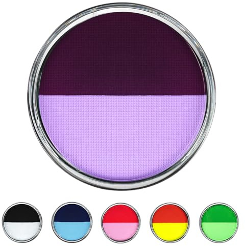 LOPHE Face Body Paint 2 Colors,Dark Light Purple Water Soluble | Water based,for adults kids,Halloween,drama,stage,easy wash off,non toxic