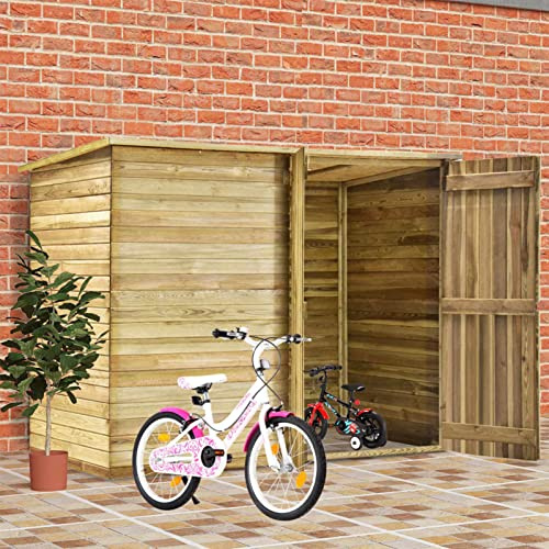 GuyAna Cobertizo de Bicicletas de jardín Pino impregnado Casetas Jardin Exterior De Madera Casa Prefabricada para Vivir 232x110x170cm