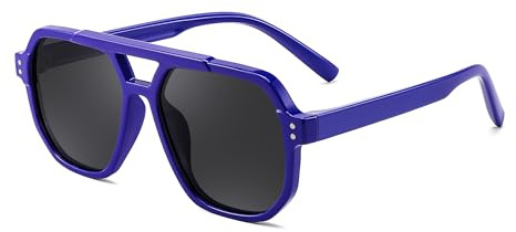 FEISEDY Lunettes de Soleil Carré Enfants Polarisées Rétro Protection UV400 pour Garçons Filles de 3-12 Ans B0045