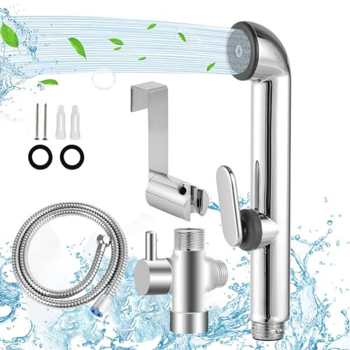 HOCANFLO Spruzzatore portatile per bidet, doccetta spray per WC, kit spruzzatore per bidet, panno da bagno per pannolini, soffione doccia