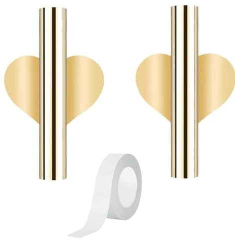 BOBOZHONG Metal Wall Vase,2 Pcs Wall Flower Vase Tube, Dried Flower Vase Racks Heart-Shaped Wall-Mounted Flower Tube Modern Drying Plant Stand Wall Decor for Porch Home Office