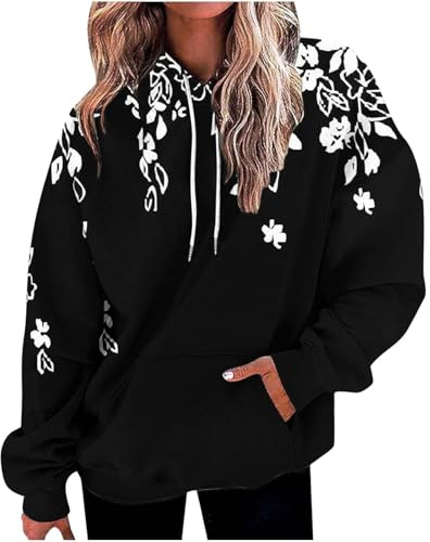 Sweat Anime Manga Fille Pull Orange Femme Oversize Sweat à capuche surdimensionné pour femmes, rayé, grande taille, pull à manches longues, vêtements Polaire Sans Capuche Femme Sweet Femme Femme Sport