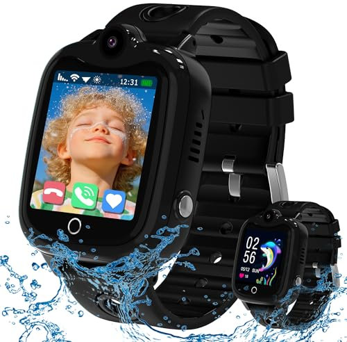 Kesasohe 4G Montre Connectée Enfant Vidéo IP68 Etanche Jeux Montre Intelligente Enfants