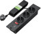 SILRIVES Einbau Steckdosenleiste mit USB C PD20W,3 Fach Versenkbare Steckdose mit 2 USB,Tischsteckdose Versenkbar mit Schalter,Mehrfachsteckdose Schreibtisch,2M Einbausteckdose Versenkbar Schwarz ﻿