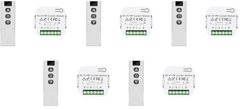 Lckiioy 5X Tuya Smart Life WiFi 433Mhz Interruttore Cieca con RF per Controllo Tapparelle Elettriche, 1RC 1RE