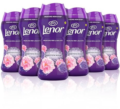 Lenor Profumatore Bucato Perle Profumate Lavatrice, Ametista Rosa, Mega Pacco 6 x 270g, Intensificatore Di Profumo