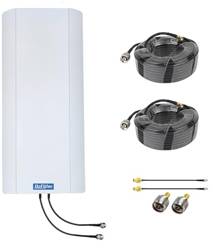 Kit de antena 5G NR 4G LTE 2x2 MIMO Antena de panel direccional para T-Mobile Netgear AT&T Verizon Nighthawk M6 M5 M1 LB1121, LB2120 LM1300 Jetpack 8800L Hotspots Router TS9 N adaptadores macho