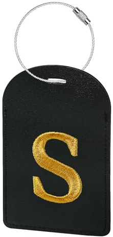 Gloppie Initial Luggage Tags TSA Approved Luggage Tag for Suitcase Embroidered Monogrammed Letter Travel Bag Tags S