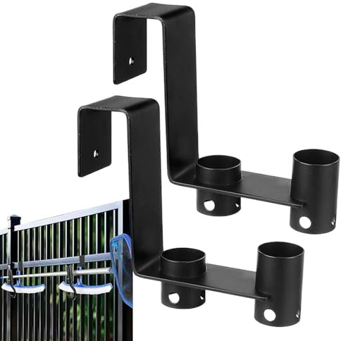 Genérico Ganchos Para Postes De Piscina,2 Piezas Gancho Metálico Ajustable Para Bordillo - Almacenamiento para Playa Terraza Pared Toallas y Jardín