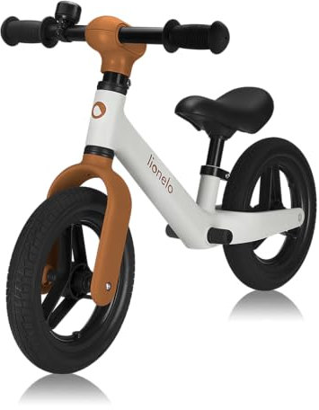 Lionelo Toni Kinder-Laufrad von 18 Monaten bis 30 kg, PU-Gummi-Räder 25 cm, Fußstütze, Korb, Verstellbarer Sitz und Lenker, Rutschfester Griff, leicht 2,3 kg, Klingel