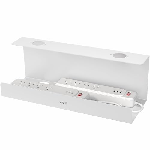 VIVO Under Desk 17 inch Extra Deep Cable Management Tray, Power Strip Holder, Cord Organizer, Wire Tamer for Office and Home, White, DESK-AC16-1CW