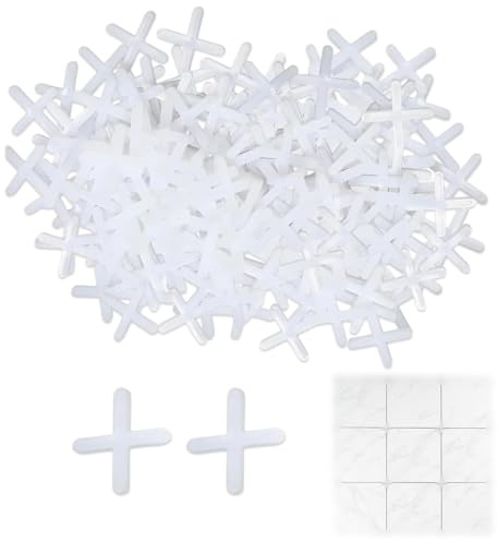 BCHKO 500 piezas de crucetas para baldosas, separadores de juntas para baldosas de terraza, juntas de baldosas, baldosas de pared y suelo, para posicionamiento preciso (3 mm) (blanco)