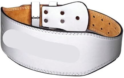 Ancho Fitness cinturón de cuero sentadillas duro tirar cintura entrenamientos deportivos equipo protector levantamiento pesas con hebilla rápida Para Musculación Levantamiento(White,M)