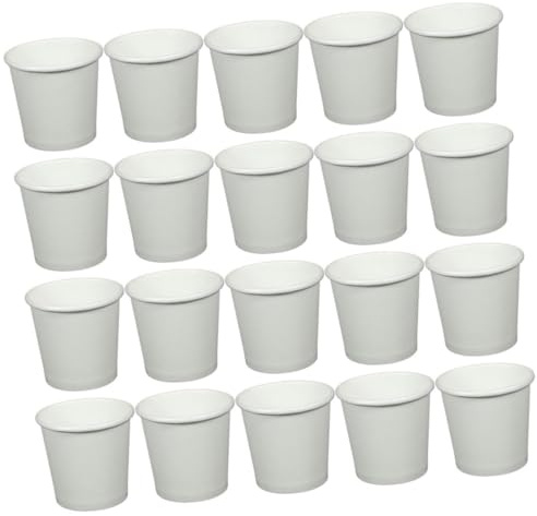 GARVALON 200 Piezas Vasos Desechables Blancos para Beber Unidades Tazas Pequeñas de Papel para Café y Té Aptas para Oficina y Uso Fiestas Diseño para Sorbo sin Derrames