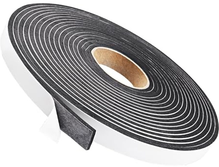 Cinta de Sellado Autoadhesiva 10m, Burlete Puerta Entrada y Ventanas, Junta de Goma EPDM de Alta Densidad, Aislante Térmico y Acústico para Protección contra Frío y Ruido, 10mm x 1mm