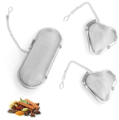3 PCS Infusor de Bola de Té, Pinzas de Té de Acero Inoxidable, Bolas de Té de Acero Inoxidable, Bolas Infusor, Bolas de Infusor de Colador de Té para Teteras Tazas y Tazas para Té Suelto Especias
