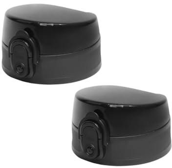PBAHAUP 2 Piezas Tapa De Repuesto Para Botellas, Cierre Hermético 1 Clic, Apto Para Lavavajillas, Diseño Infantil, Para Botellas De 1000Ml (Negro)