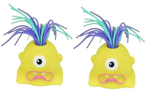 HOIXZCS Lot de 2 Jouets addictifs Monstres et CIE pour Enfants : libérez Le Monstre Qui sommeille en Vous à Chaque Traction. Déballez et produisez Un Son, Jaune