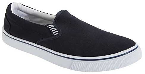 DEK Canvas Slip On Mens Shoes Navy Blue (12 UK)