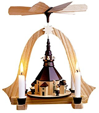 Pyramid tvålkopp kyrka 28 cm julpyramid bordpyramid Erzgebirge NY