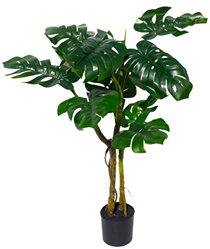 Löv LEAF-7543 120 cm konstgjord vriden stjälk växt, Monstera Vine